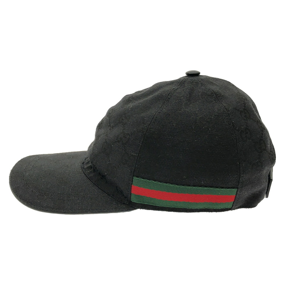 Gucci Baseball Cap Hat Polyester Black View 2
